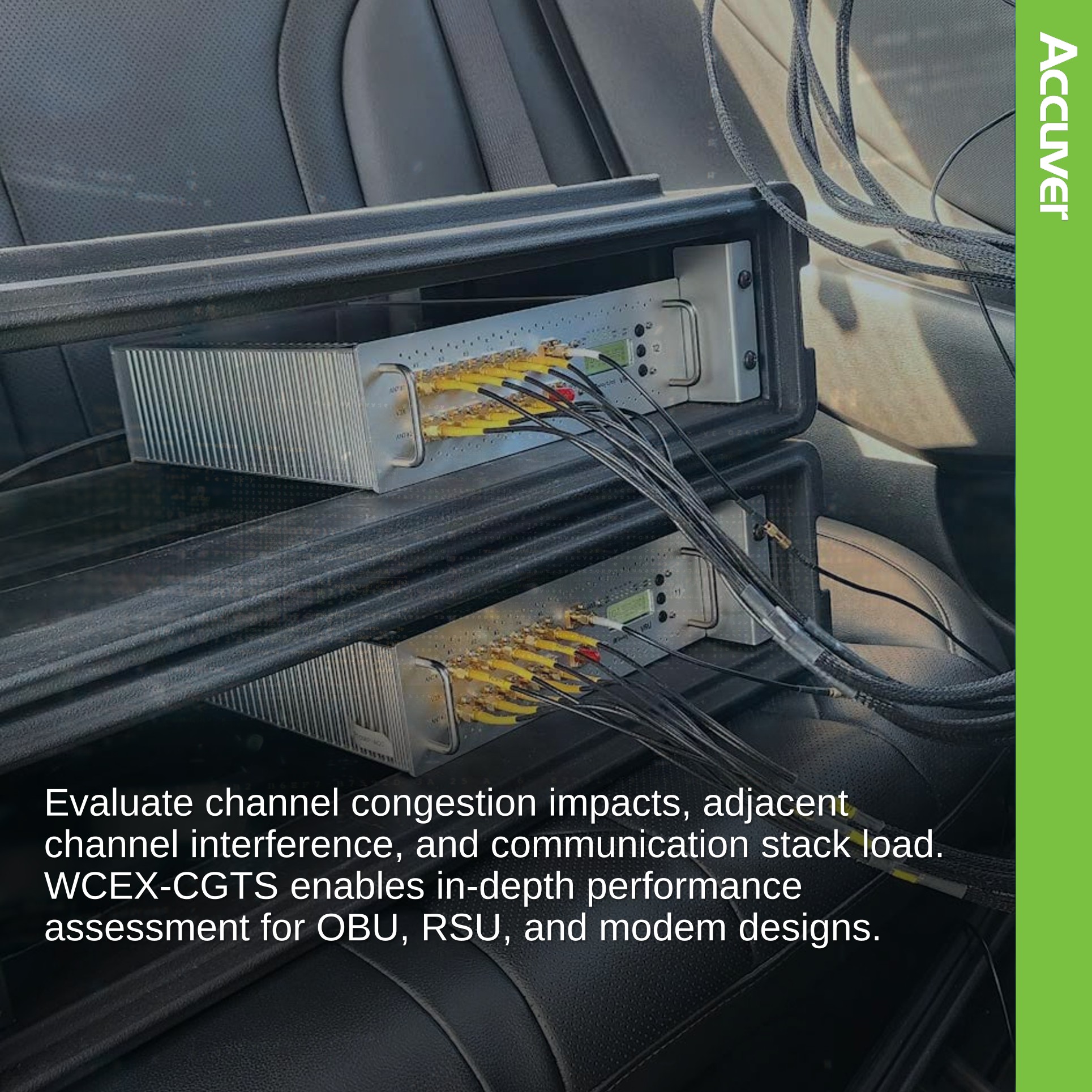 WCEX-CGTS generates actual V2X messages in the field, creating high-density OBU scenarios to test modem performance under heavy load. image 5