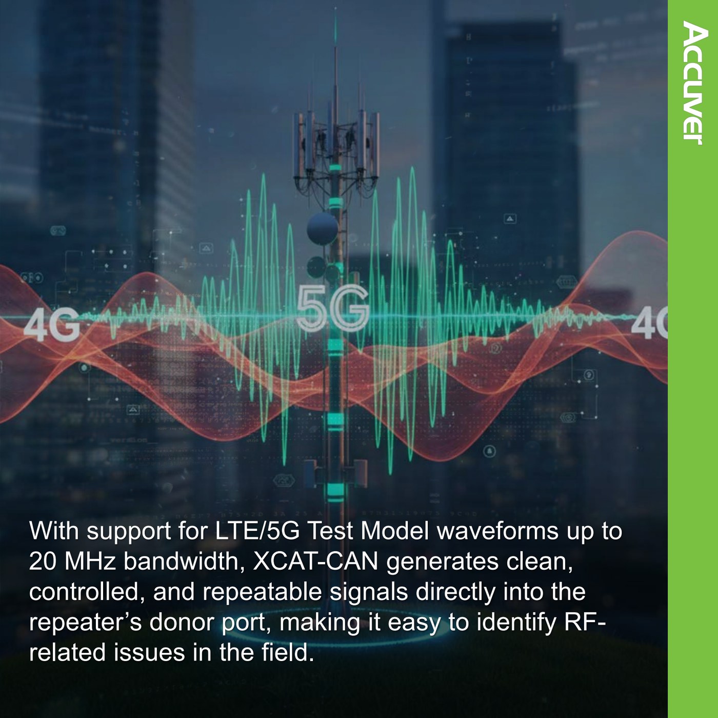 Repeater testing has traditionally required heavy equipment and complex setups. Accuver's  slide 4