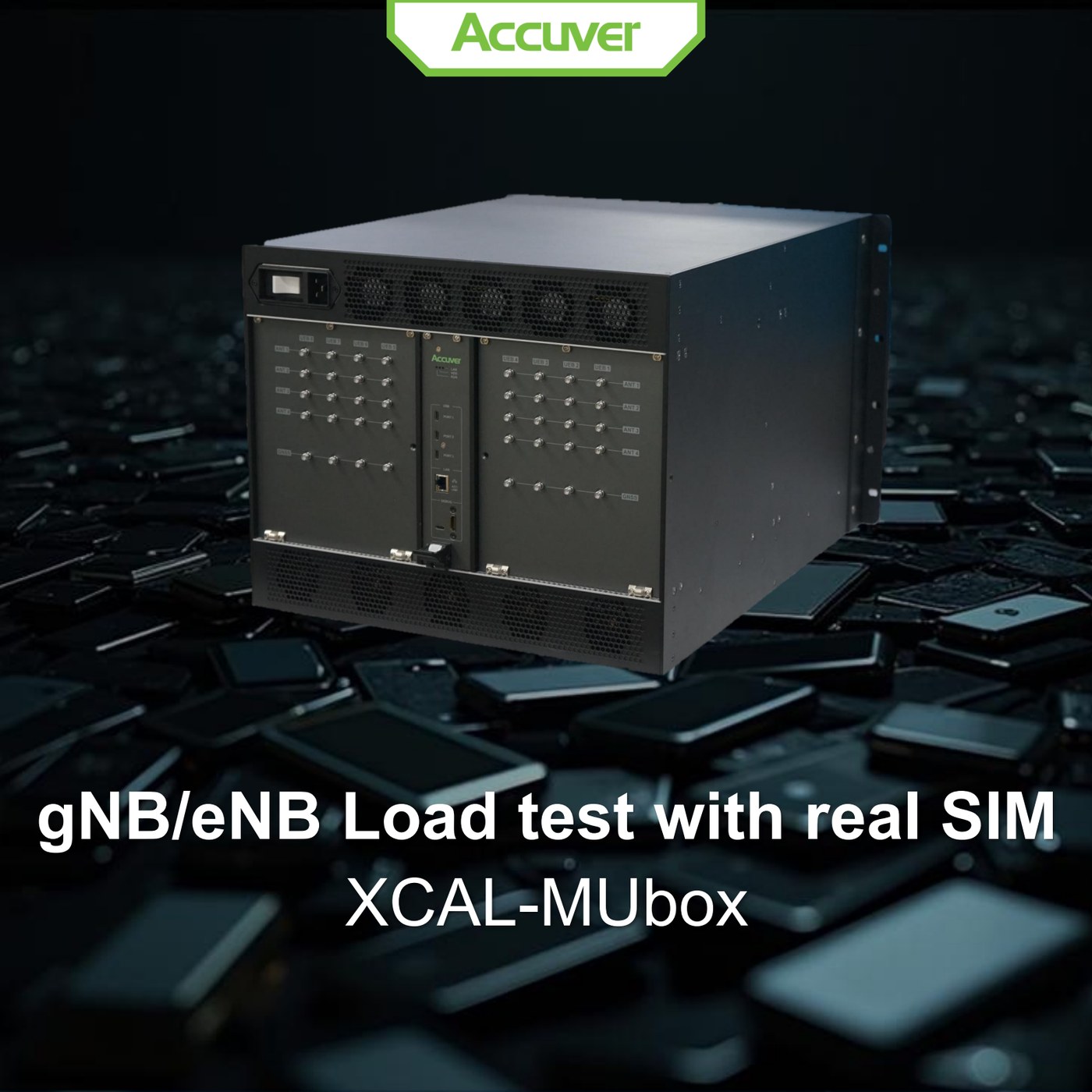 XCAL-MUbox is a scalable multi-UE traffic generator for LTE/5G base station load and stres slide 1